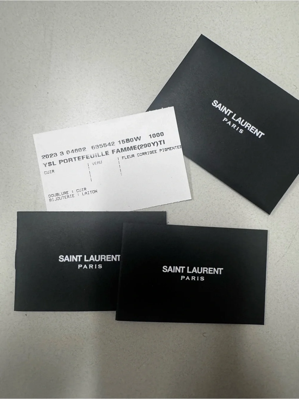 Saint Laurent Long Black Leather Zip Wallet